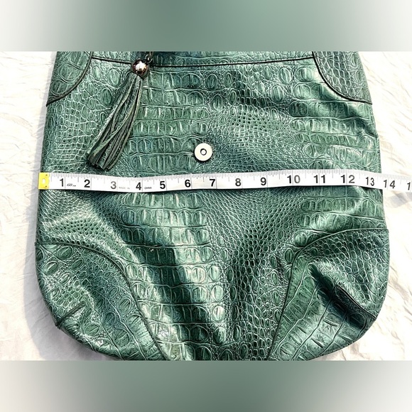 Sag Harbor Teal Crocodile-Embossed Women's Bag Purse - Picture 7 of 14